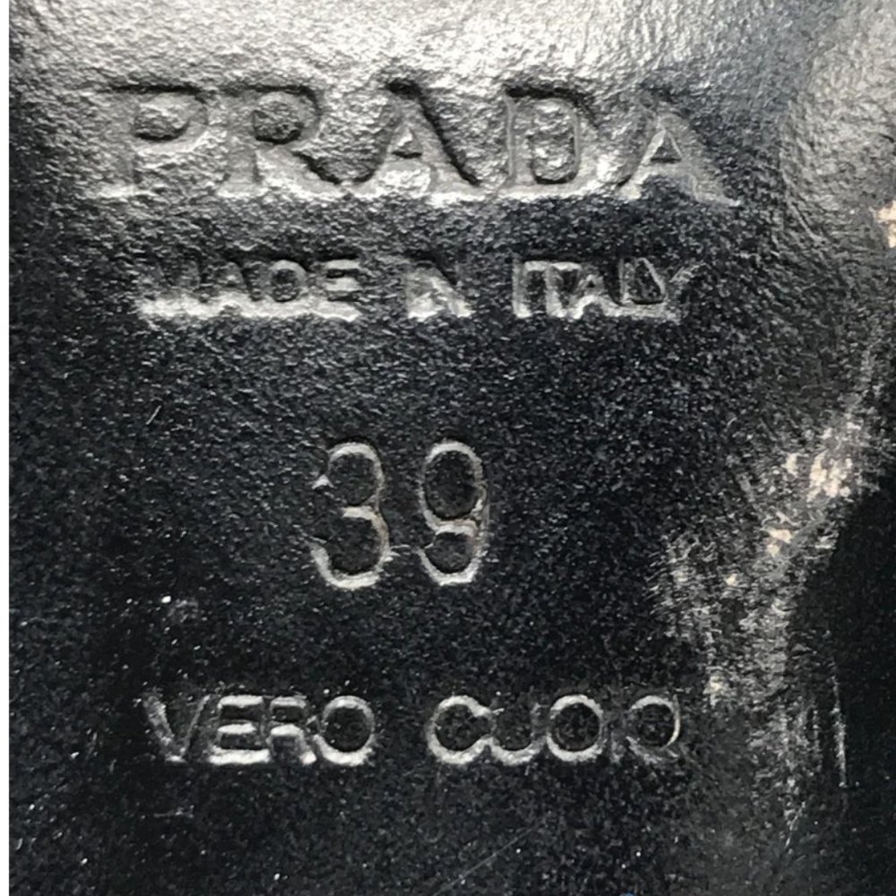 Prada Black Suede Bootie Heels Size 39 - Picture 5 of 6